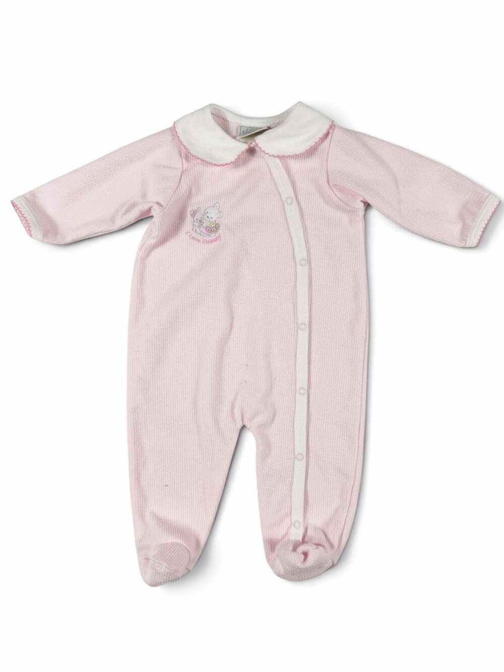 Vintage Basic Editions Baby Girls Bunny Footed Sleeper Pink 6-9 Months